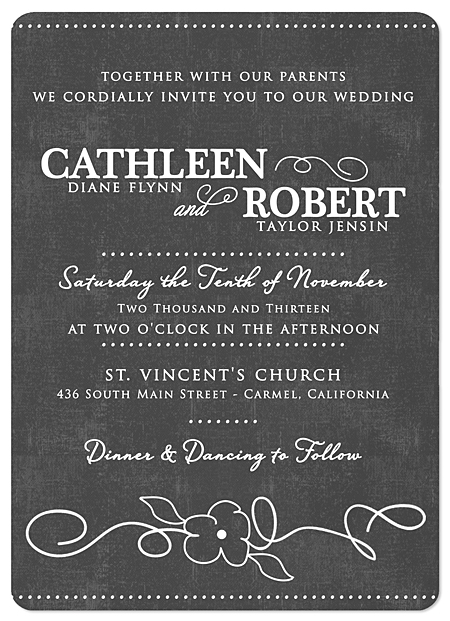 Wildflower Chalkboard Invitation